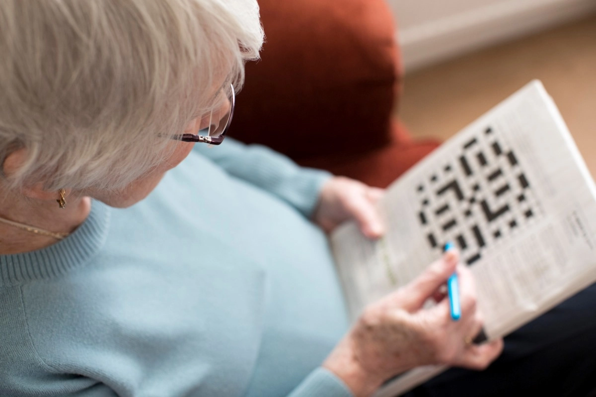 Senior Woman Doing Crossword Puzzle