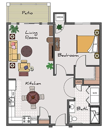 Independent Living One Bed / One Bath (Hayward & Cambridge) 824-876 sq. ft.