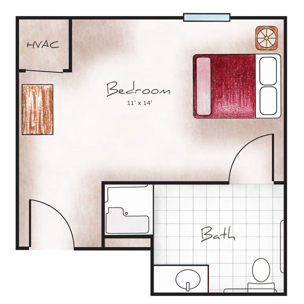 Memory Care Private Suite 286 sq. ft.