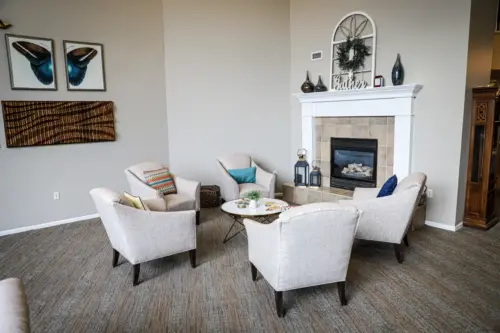 Fountain View Senior Living Independent living lobby seating area