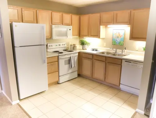 Fountain View Senior Living independent living apartment kitchen