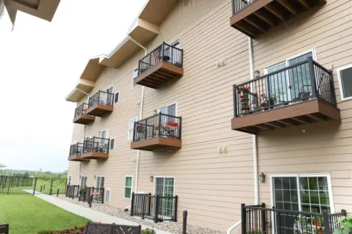 The Heritage at Fox Run independent living apartment balconies and patios