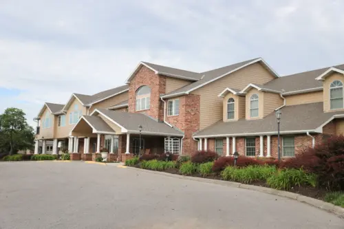 The Heritage at Fox Run assisted living building entrance