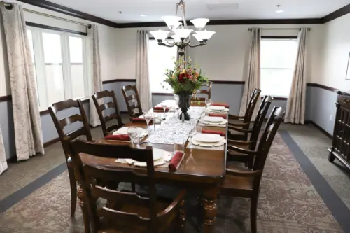 The Heritage at Fox Run assisted living private dining room