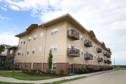 The Heritage at Fox Run independent living apartment balconies and patios