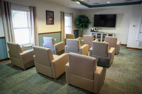 The Heritage at Meridian Gardens assisted living theater room