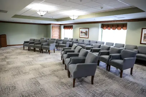 Heritage Ridge senior living community theater room