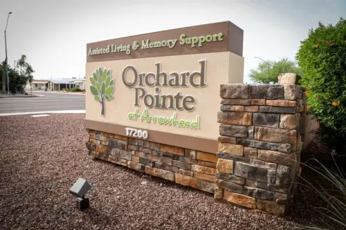 Orchard Pointe at Arrowhead entrance sign