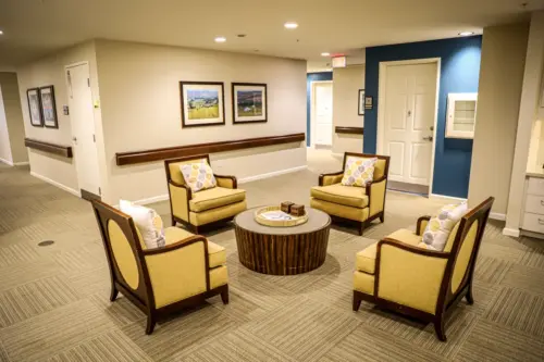 Orchard Pointe at Arrowhead memory care hallway gathering space