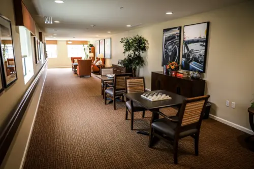 Orchard Pointe at Arrowhead assisted living hallway gathering space