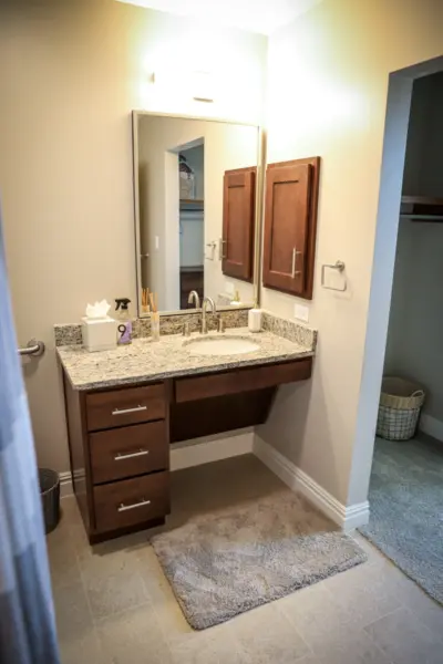 Orchard Point at Creek Valley independent living apartment bath