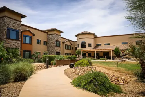 Orchard Pointe at Surprise assisted living secure courtyard patio