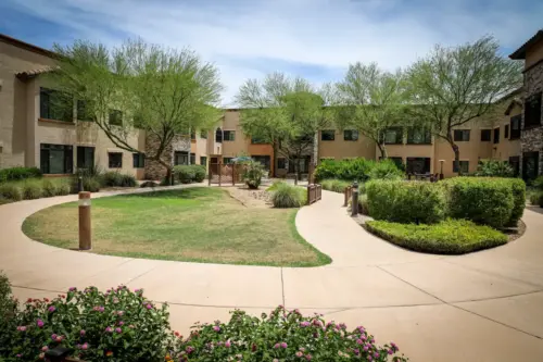 Orchard Pointe at Surprise assisted living secure courtyard patio