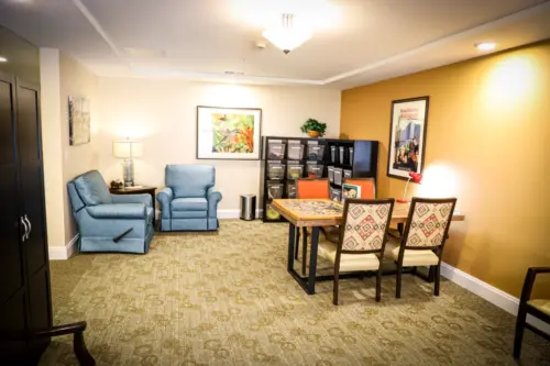 Orchard Pointe at Terrazza memory care Portraits activities area