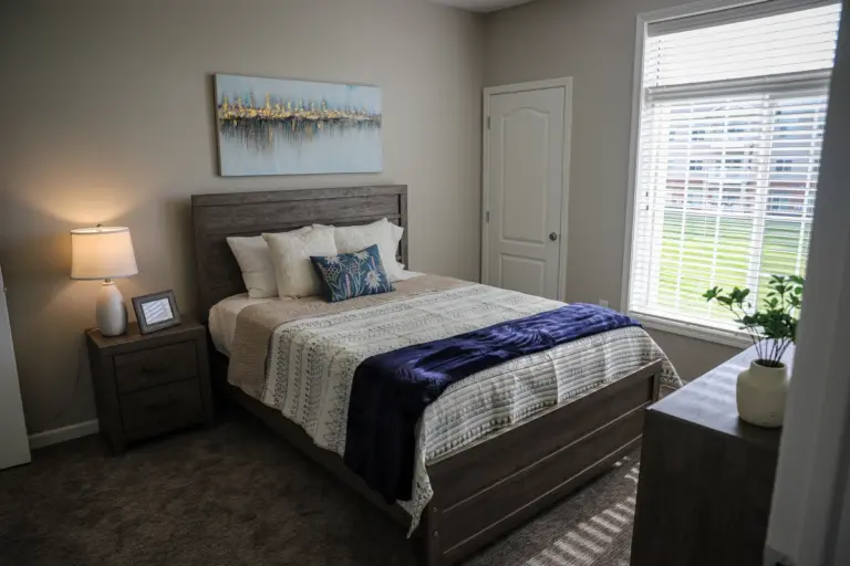 Ridgewood Senior Living assisted living apartment bedroom