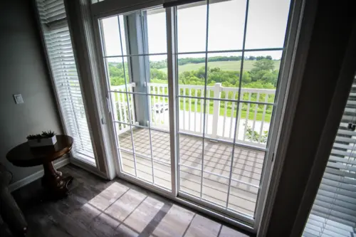 Ridgewood Senior Living independent living apartment balcony with countryside views