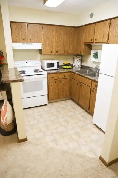 The Heritage at Northern Hills independent living apartment kitchen