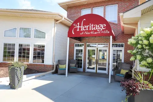 The Heritage at Northern Hills assisted living entrance